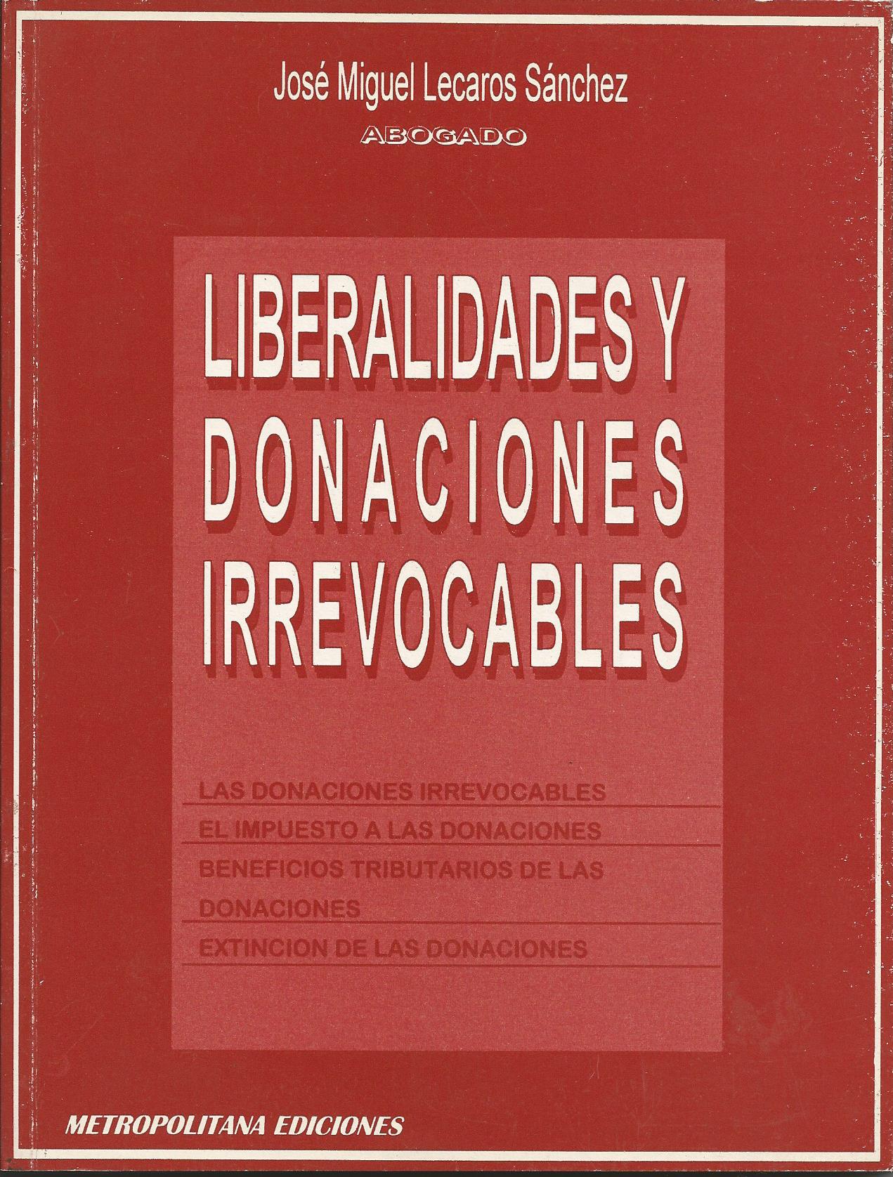 Liberalidades y Donaciones Irrevocables